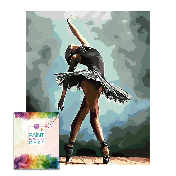 Easy Craft Paint by Number DIY Kit, 50x40cm- Ballet Dancer in Black Dress