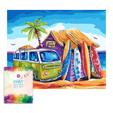 Box damage sale, limited quantity --Easy Craft Paint by Number DIY Kit, 50x40cm- Surf Shack