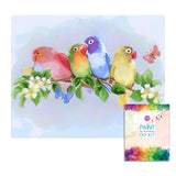 Easy Craft Paint by Number DIY Kit, 50x40cm- Colorful Birds/Parrots (New Tube)