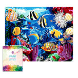 Easy Craft Paint by Number DIY Kit, 50x40cm- Tropical fish under the sea