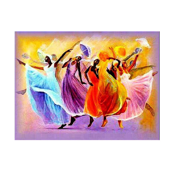 Diamond Painting DIY Kit,Full Drill, 40x30cm- African Dance