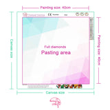 Diamond Painting DIY Kit,Full Drill, 40x40cm- Bouquet of Protea (New Tool)