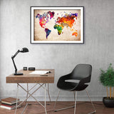 Diamond Painting DIY Kit,Full Drill, 60x40cm- Colorful World Map (New Tool Set)