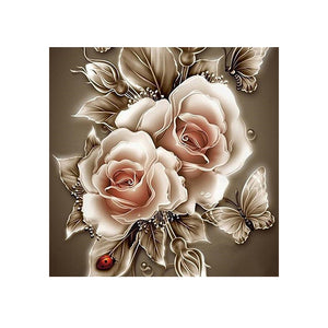 Diamond Painting DIY Kit,Full Drill, 40x40cm- Flowers and Butterflies