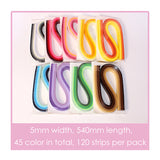 Paper Quilling Strips Set -9 color series packages, 5mm width 540mm length