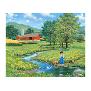 Diamond Painting DIY Kit,Full Drill, 50x40cm-Landscape Pastoral