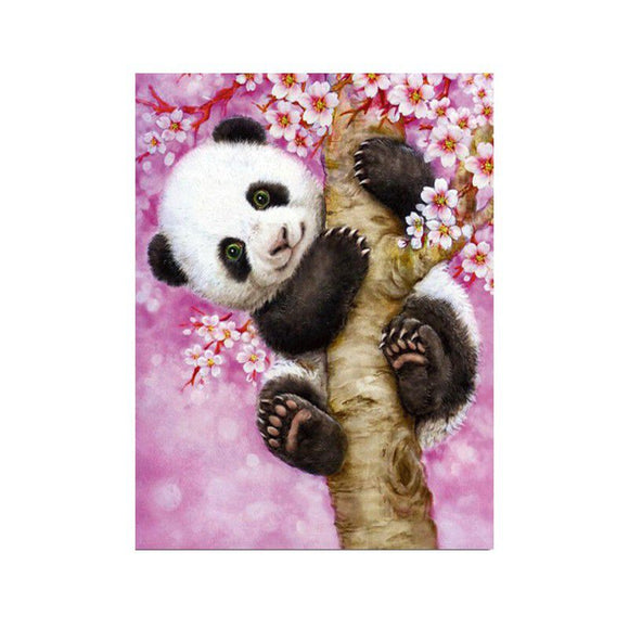 Diamond Painting DIY Kit, Round diamonds, 40x30cm- Cute Baby Panda