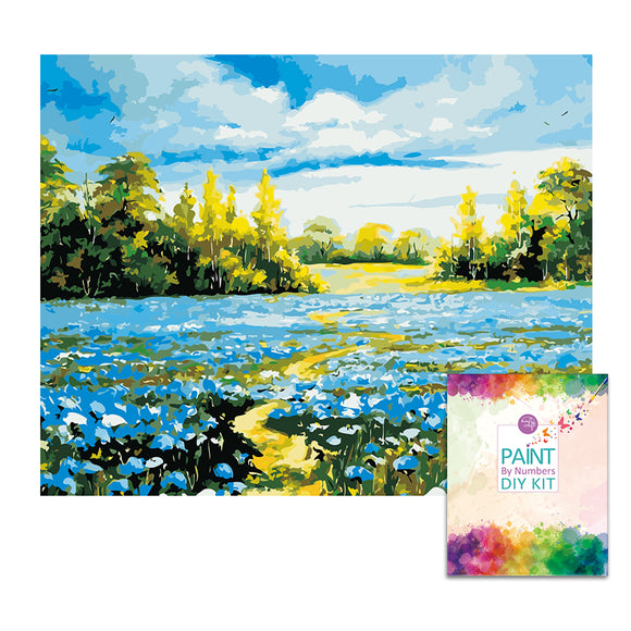 Easy Craft Paint by Number DIY Kit, 50x40cm- Path in Flower Field (New Tube)