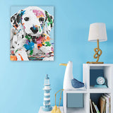 Easy Craft Paint by Number DIY Kit, 50x40cm- Colorful Dog (New Tube)