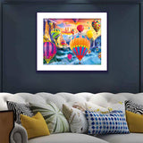 Diamond Painting DIY Kit,Full Drill, 50x40cm- Colorful Hot Air Balloon