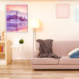 Diamond Painting DIY Kit,Full Drill, 50x40cm- Landscape Lake Reflection