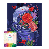Easy Craft Paint by Number DIY Kit, 50x40cm- Flowers in Astronaut Suit