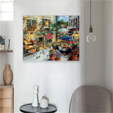 Easy Craft Paint by Number DIY Kit, 50x40cm- Little Cafe in Flower Market (New Tube)