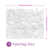 Easy Craft Paint by Number DIY Kit, 50x40cm- Little Cafe in Flower Market (New Tube)