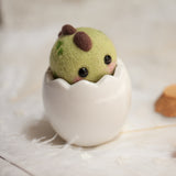 Wool felt DIY kit -Baby Dinosaur in Eggshell