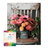 Easy Craft Paint by Number DIY Kit, 50x40cm- Flower Basket on a Chair (New Tube)