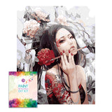 Easy Craft Paint by Number DIY Kit, 50x40cm- Asian Woman  (New Tube)