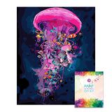 Easy Craft Paint by Number DIY Kit, 50x40cm- Marine Life Jellyfish (New Tube)