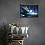 Diamond Painting DIY Kit,Full Drill, 40x30cm- Sinking of the Ship, Titanic