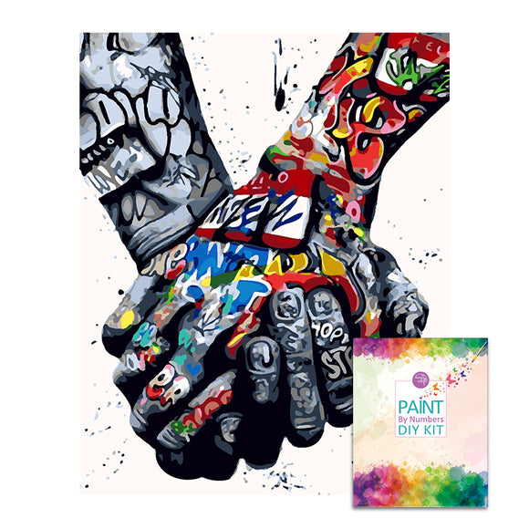 Easy Craft Paint by Number DIY Kit, 50x40cm- Graffiti Hands