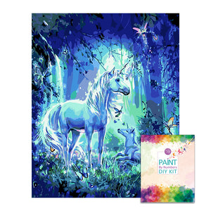 Easy Craft Paint by Number DIY Kit, 50x40cm- Unicorns  (New Tube)