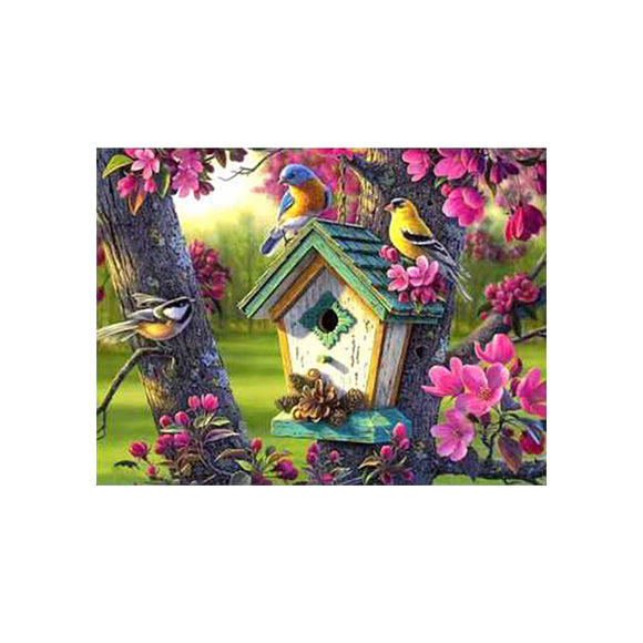 Diamond Painting DIY Kit,Full Drill, 40x30cm- Little Bird and House