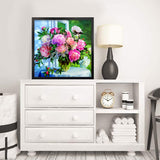 Diamond Painting DIY Kit,Full Drill, 40x40cm- Vase of Flowers