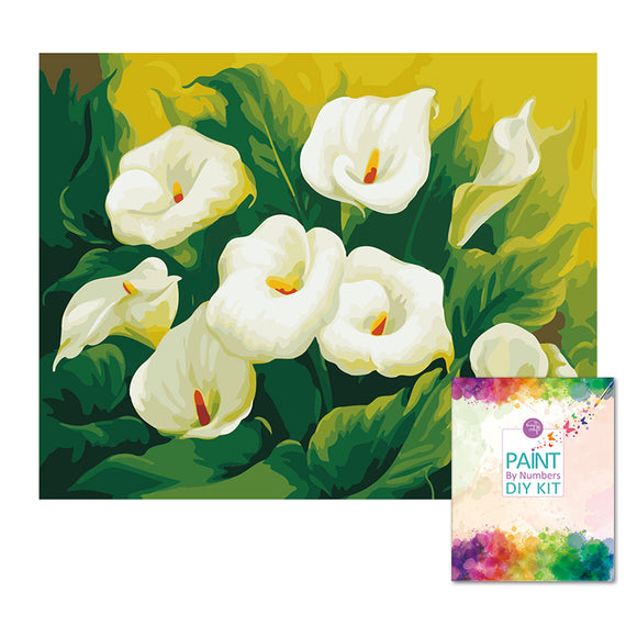 Easy Craft Paint by Number DIY Kit, 50x40cm- Calla Lily (New Tube)