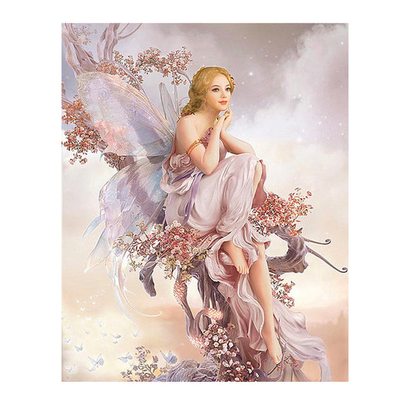 Diamond Painting DIY Kit,Full Drill, 50x40cm- Butterfly Fairy