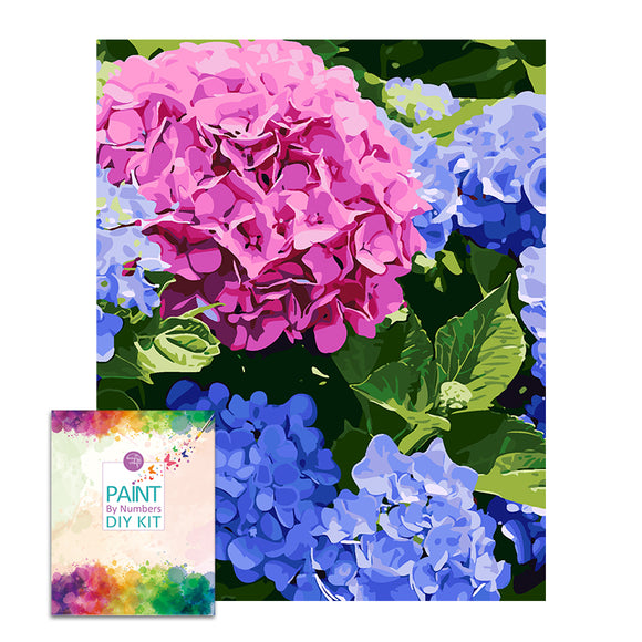 Easy Craft Paint by Number DIY Kit, 50x40cm- Flower/Hydrangea Macrophylla (New Tube)