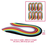 Paper Quilling Strips Set - 8 packages, 5mm in width, 2080pcs in total