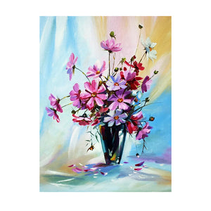 Diamond Painting DIY Kit,Full Drill, 40x30cm- Flowers and Vase Painting