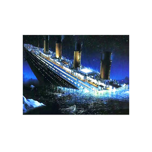 Diamond Painting DIY Kit,Full Drill, 40x30cm- Sinking of the Ship, Titanic