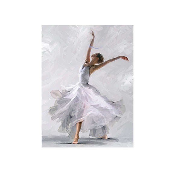 Diamond Painting DIY Kit,Full Drill, 40x30cm- Dancer in White Dress