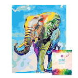 Easy Craft Paint by Number DIY Kit, 50x40cm- Colorful Elephant (New Tube)