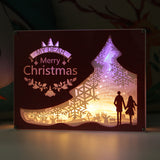 3D Paper Cutting Light Box, Organic Glass - Merry Christmas: You and Me