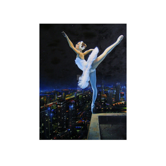 Diamond Painting DIY Kit,Full Drill, 40x30cm- Ballerina in the Night City