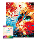 Easy Craft Paint by Number DIY Kit, 50x40cm- Colorful Kitten (Tube)
