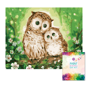 Easy Craft Paint by Number DIY Kit, 50x40cm- Mother and Baby Owl