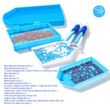 Diamond Painting Easy Tool Set Blue Kit With 30 Slots Storage Box