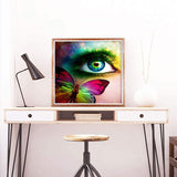 Diamond Painting DIY Kit,Full Drill, 30x30cm- Eye and Butterfly