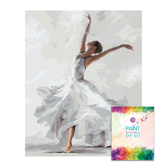 Easy Craft Paint by Number DIY Kit, 50x40cm- White Dress (New Tube)