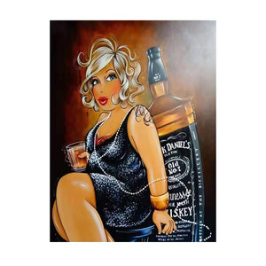 Diamond Painting DIY Kit,Full Drill, 40x30cm- A Glass of Jack Daniels