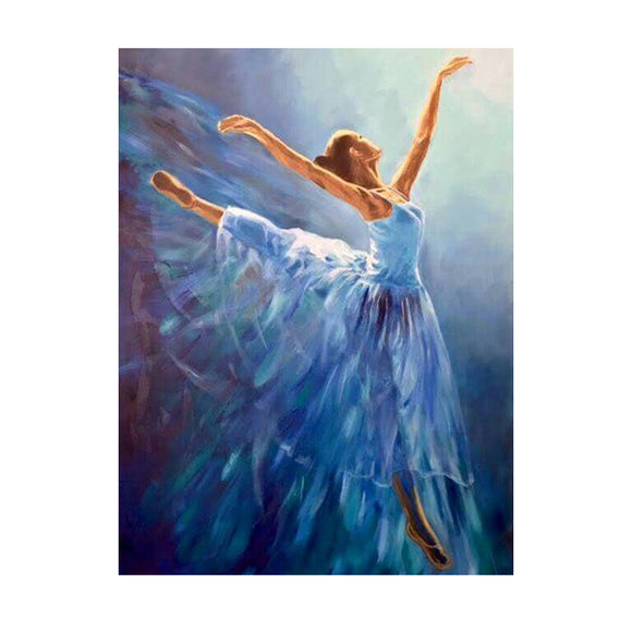 Diamond Painting DIY Kit,Full Drill, 40x30cm- Ballet Dancer in White Dress (New Tool Set)