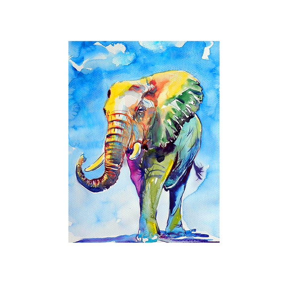 Diamond Painting DIY Kit,Full Drill, 40x30cm- Colorful Elephant