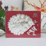 3D Paper Cutting Light Box, Organic Glass - Santa with Full Bag of Gifts