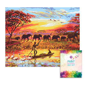 Easy Craft Paint by Number DIY Kit, 50x40cm- Wild Africa (New Tube)