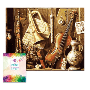 Easy Craft Paint by Number DIY Kit, 50x40cm- Musical Instruments