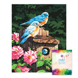 Easy Craft Paint by Number DIY Kit, 50x40cm- Bird House in Flowers (New Tube)