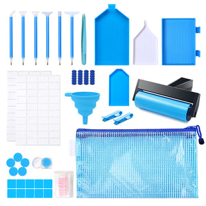 Diamond Painting Easy Tool Set Blue Kit With Roller & Funnel – Easy Craft SA